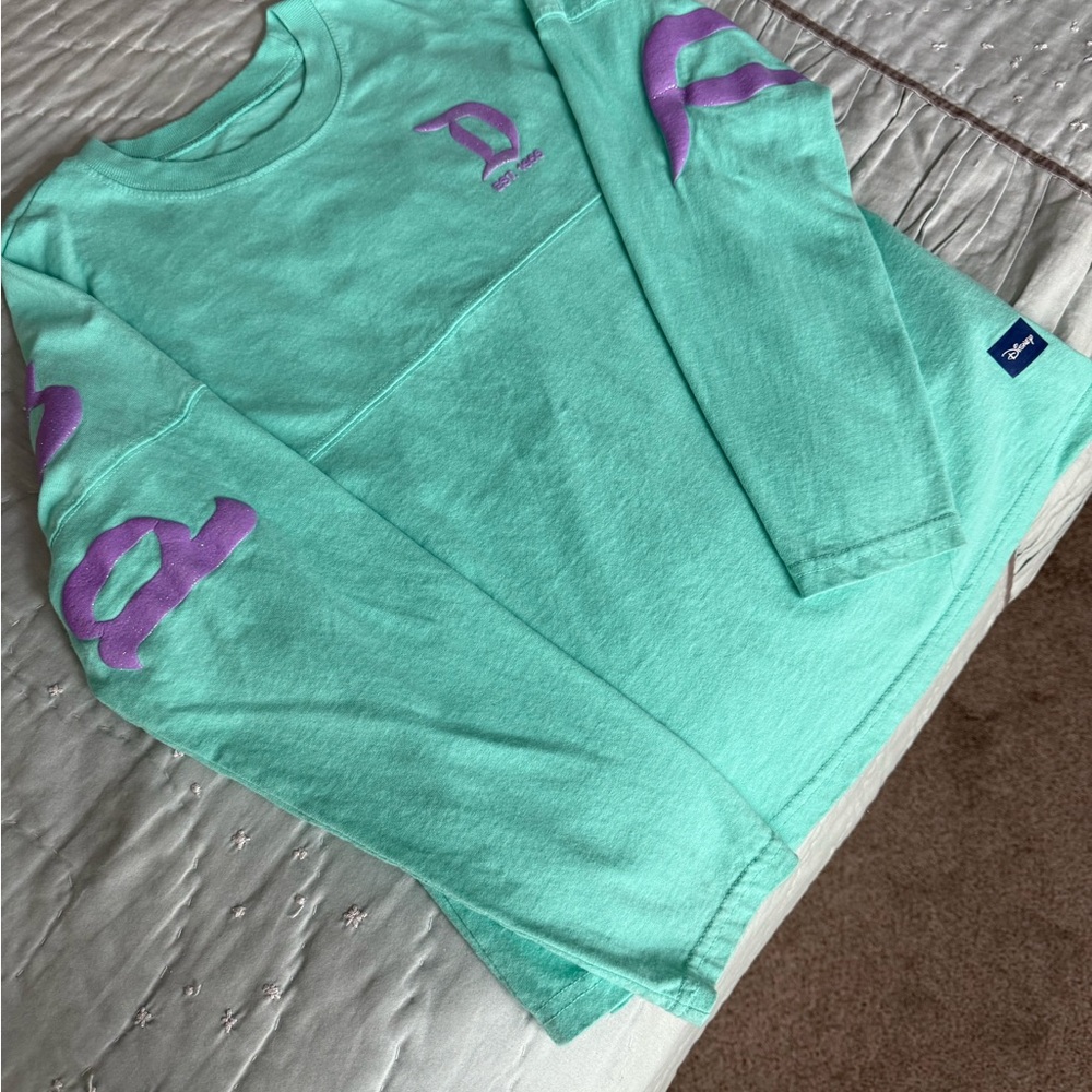 Disney Aqua Long Sleeve Kids Tee with Lavender Accents